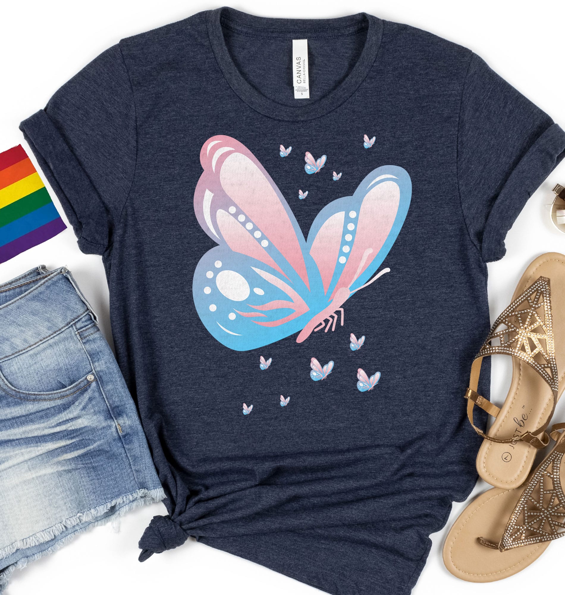 Trans Butterfly Transgender LGBT Pride Tee – Pride Basics