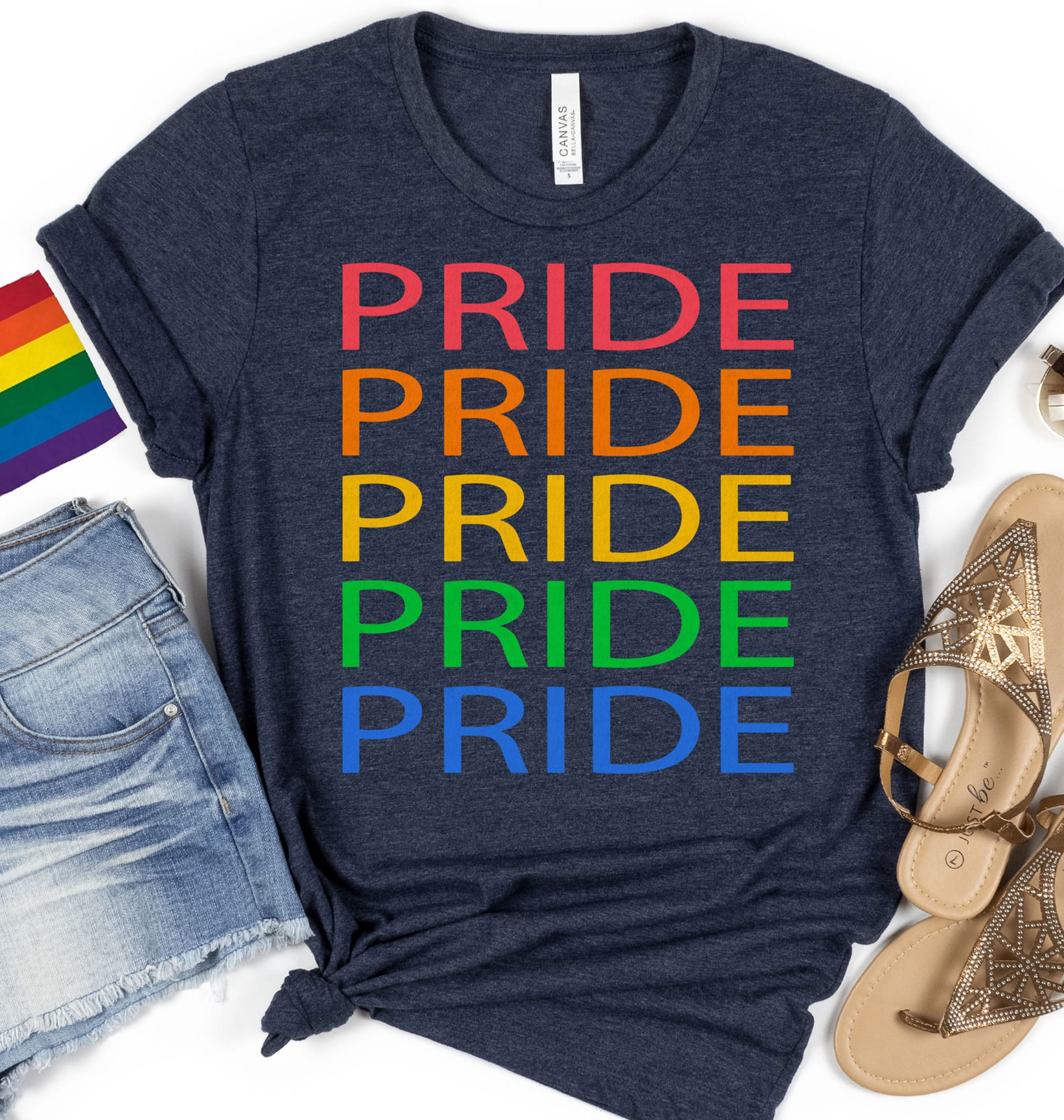 Pride Bold Rainbow LGBT Pride Tee - Pride Basics