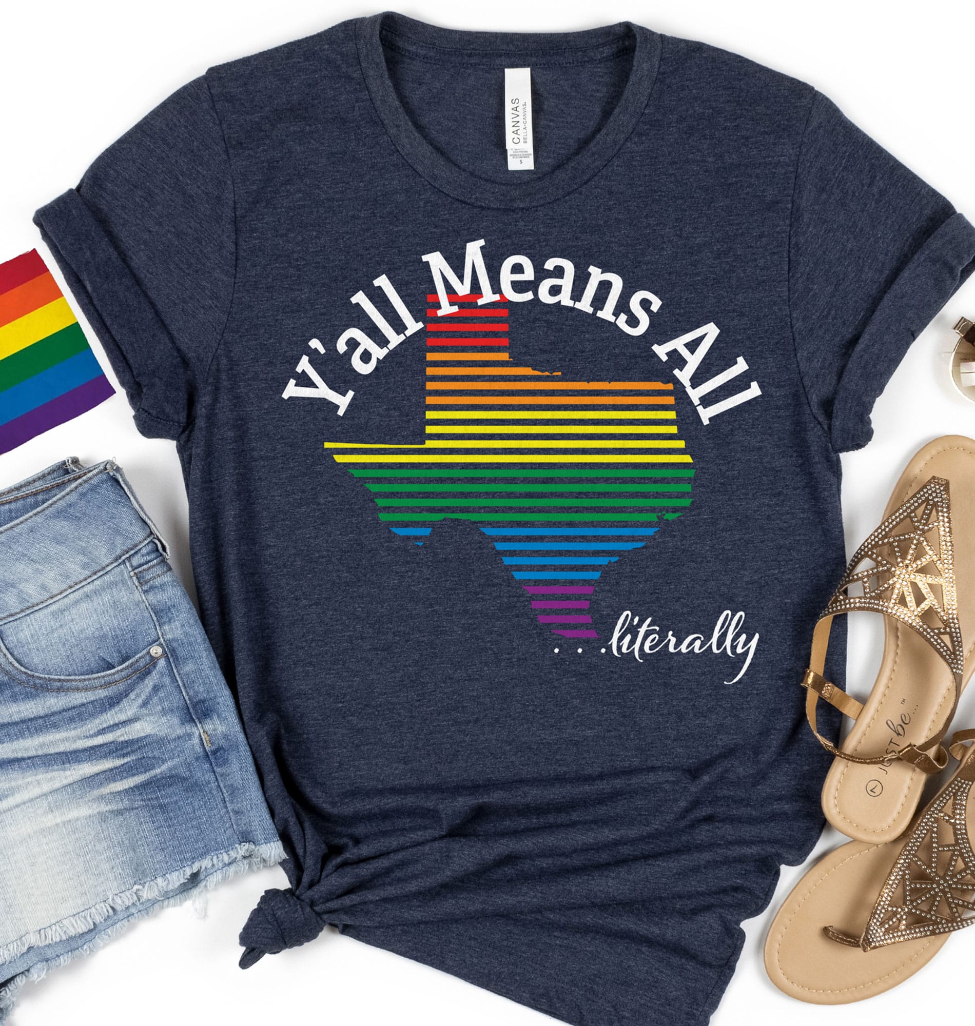 Y'all Means All Texas T Shirt - Pride Basics