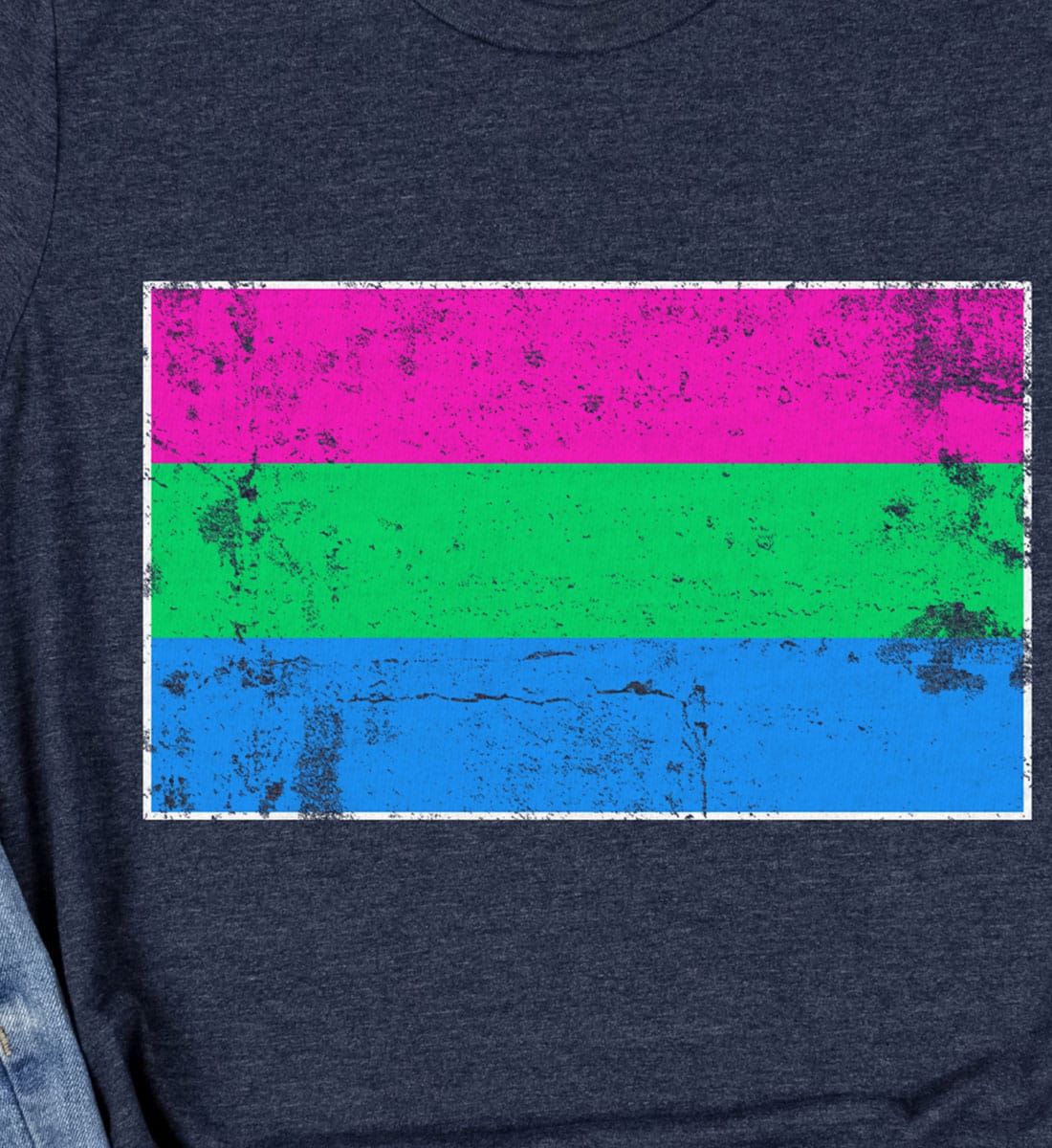 Distressed Polysexual Flag LGBT Pride Tee – Pride Basics